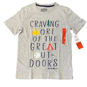 Eddie Bauer Tee Shirt Sz M 10/12 Gray Outdoors NWT